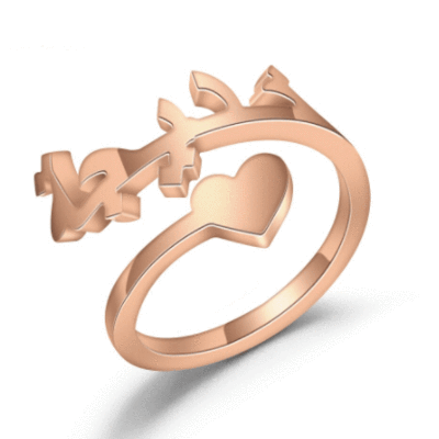 Bague Prénom Arabe avec Coeur-Jamilah™