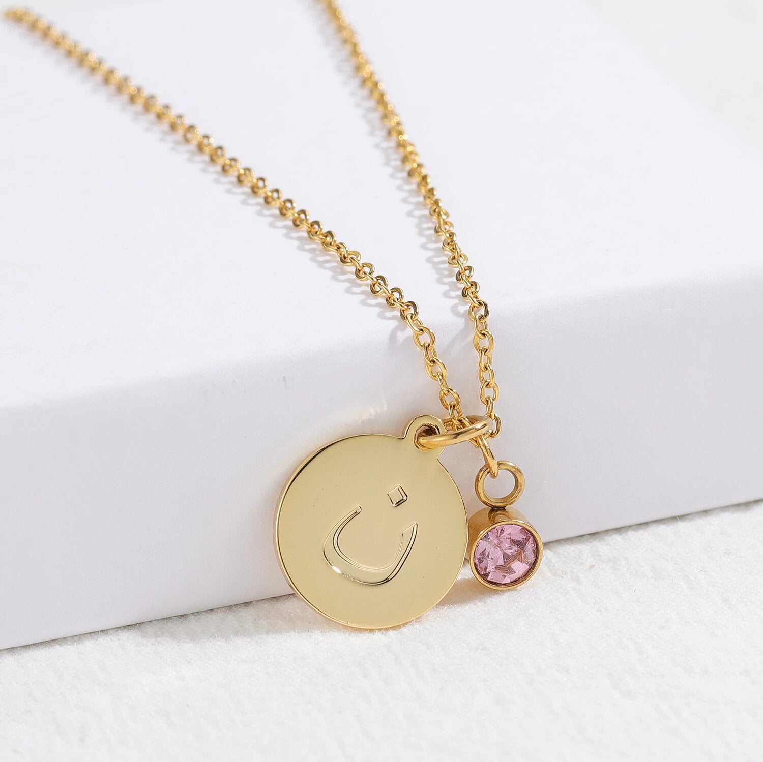 Collier Lettres Arabes avec Pierre de Naissance-Jamilah™