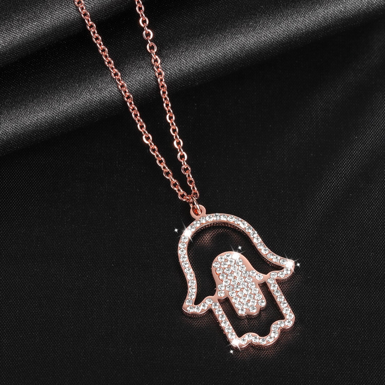 Collier Main de Fatma avec Strass-Jamilah™