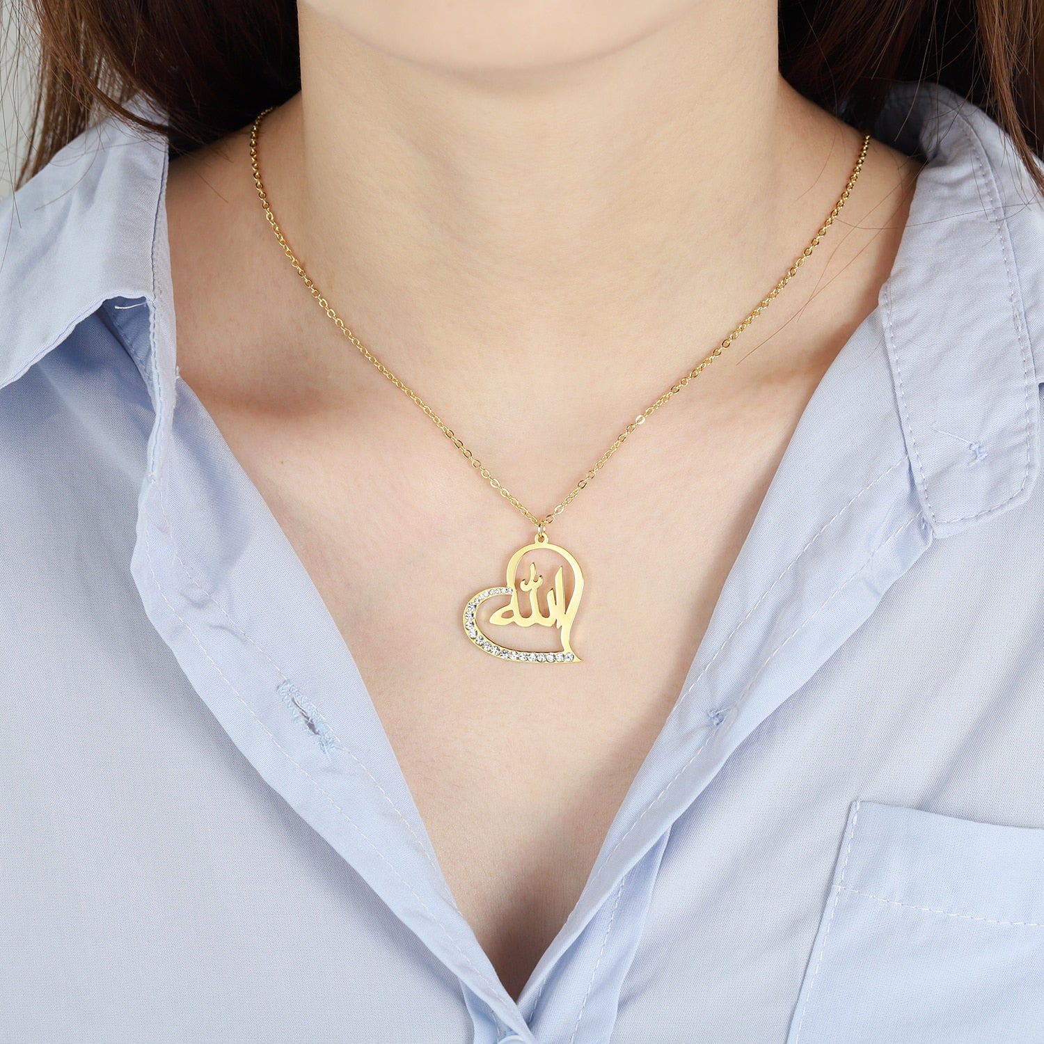 Collier Coeur Allah avec Perles-Jamilah™